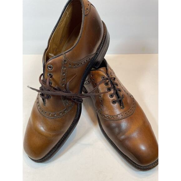 Size 8.5 Nettleton Vintage Cox Shank Lace Up Oxford Dress Shoes Brown main image 13